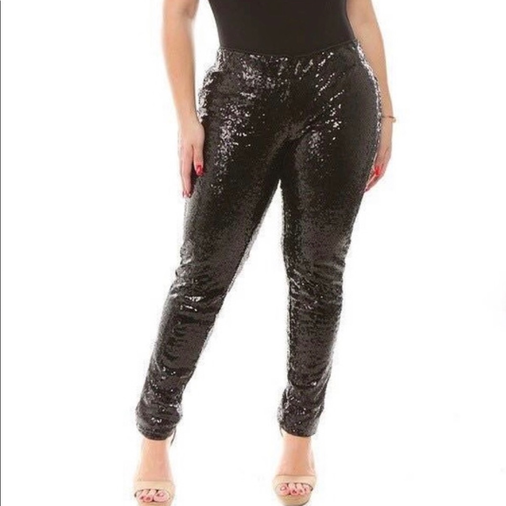 Sequin black pants